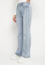 Niebieskie Jeansy o Kroju Dzwonów z Wysokim Stanem Virtia