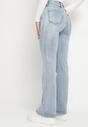 Niebieskie Jeansy o Kroju Dzwonów z Wysokim Stanem Virtia