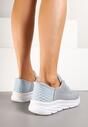 Szaro-Niebieskie Buty Sportowe Sneakersy Ozdobione Napisami i Tłoczeniem Solnelis