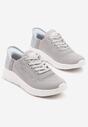 Szaro-Niebieskie Buty Sportowe Sneakersy Ozdobione Napisami i Tłoczeniem Solnelis