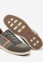 Ciemnobeżowe Buty Sportowe Sneakersy z Ozdobnymi Przeszyciami Poltia