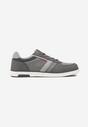 Ciemnoszare Buty Sportowe Sneakersy z Ozdobnymi Przeszyciami Poltia