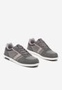 Ciemnoszare Buty Sportowe Sneakersy z Ozdobnymi Przeszyciami Poltia
