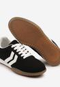 Czarne Sneakersy w Typie Tenisówek z Ozdobnymi Paskami Zommea