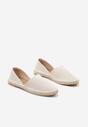 Jasnobeżowe Espadryle  z Plecionką i Wyciętą Cholewką Prommea