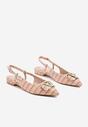 Pomarańczowe Tweedowe Sandały Slingback z Ozdobną Klamrą Elaninea