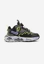 Czarno-Zielone Wsuwane Buty Sportowe Sneakersy z Naszywkami Weralin
