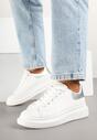Sneakers Alb cu argintiu
