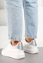 Sneakers Alb cu argintiu