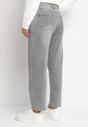 Szare Jeansy Mom Fit z Wysokim Stanem Milapia