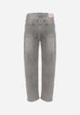 Szare Jeansy Mom Fit z Wysokim Stanem Milapia