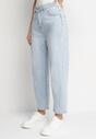 Jasnoniebieskie Jeansy Mom Fit z Wysokim Stanem Milapia