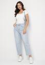 Jasnoniebieskie Jeansy Mom Fit z Wysokim Stanem Milapia