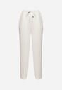 Białe Spodnie Dresowe z Wiskozą o Szerokim Kroju z Wysokim Stanem Setoria