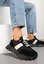 Sneakers Negri cu bej