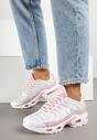 Biało-Różowe Buty Sportowe Sneakersy Ozdobione Tłoczeniem Tulinea