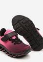 Czarno-Różowe Buty Sportowe Zapinane na Rzep z Materiałową Cholewką Laniella