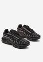 Czarno-Srebrne Buty Sportowe Sneakersy Ozdobione Tłoczeniem Zalirae