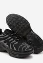 Czarno-Srebrne Buty Sportowe Sneakersy Ozdobione Tłoczeniem Zalirae