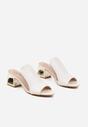 Białe Klapki na Geometrycznym Obcasie z Przezroczystą Cholewką Sanareth