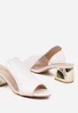 Białe Klapki na Geometrycznym Obcasie z Przezroczystą Cholewką Sanareth