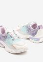 Fioletowe Buty Sportowe Sneakersy na Grubej Podeszwie z Tłoczeniem Setarinia