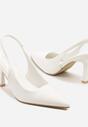 Białe Sandały Slingback na Szpilce z Noskiem w Szpic Nanoril