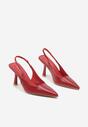 Czerwone Sandały Slingback na Szpilce z Noskiem w Szpic Nanoril