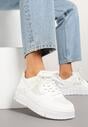 Białe Sneakersy w Streetwearowym Stylu na Grubej Podeszwie Teniffia