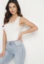 Top Alb cu negru