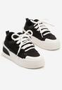 Czarne Sneakersy Chunky w Stylu Trampek na Grubej Podeszwie Elanirelia