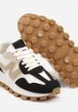 Czarno-Beżowe Sneakersy z Geometrycznym Wzorem Aluvira