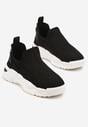 Czarne Wsuwane Buty Sportowe Sneakersy z Siateczki z Tłoczeniami Nusellia