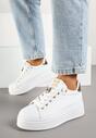 Sneakers Alb cu auriu
