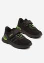 Czarno-Zielone Buty Sportowe Sneakersy Ozdobione Paskami Desenna
