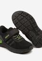 Czarno-Zielone Buty Sportowe Sneakersy Ozdobione Paskami Desenna