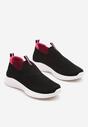Czarno-Fuksjowe Wsuwane Buty Sportowe Sneakersy z Siateczki na Piankowej Podeszwie Eldriva