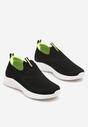 Czarno-Zielone Wsuwane Buty Sportowe Sneakersy z Siateczki na Piankowej Podeszwie Eldriva