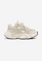 Beżowe Buty Sportowe Sneakersy w Stylu Streetwearowym z Rzepem Ediriva