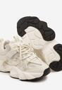 Beżowe Buty Sportowe Sneakersy w Stylu Streetwearowym z Rzepem Ediriva