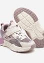 Beżowe Buty Sportowe Sneakersy z Rzepem na Tłoczonej Podeszwie Azrivae