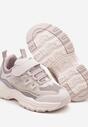 Fioletowe Buty Sportowe Sneakersy z Rzepem i Brokatem Ularienna