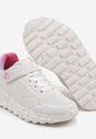 Biało-Czerwone Buty Sportowe Sneakersy z Perforacją i Ozdobnym Sercem Desamiti