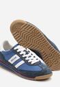 Niebiesko-Granatowe Buty Sportowe w Stylu Kultowych Tenisówek ze Skórzaną Wkładką Falritia