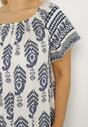 Niebieska Wiskozowa Sukienka ze Wzorem Boho Ellivra