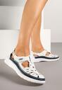 Pantofi casual Alb cu bleumarin