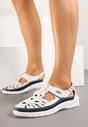 Pantofi casual Alb cu bleumarin