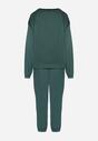 Ciemnozielony Welurowy Komplet Dresowy Bluza i Spodnie Typu Jogger Lisilwena