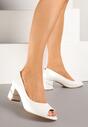 Pantofi cu toc Albi