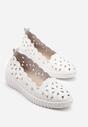 Białe Ażurowe Półbuty na Koturnie Ulisandra